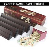 Star Okey Okey Vip Ahşap Okey Takımı Rummy Set Koyu Kahve