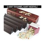 Star Okey Vip Ahşap Okey Takımı Rummy Set Koyu Kahve