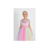 Star Pearl Kids Kız Çocuk Tül Boncuklu Elbise - Çok Renkli