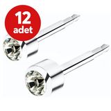Star Piercing Kulak Delme Küpesi Gümüş 12'li