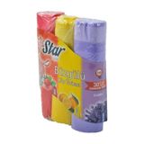 Star Plus Büzgülü Çöp Torbası 55x60 Cm 3' Lü Eko Paket Lavanta-çilek-limon Kokulu Çöp Poşeti