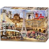 Star Puzzle 1000 Parçalık Fransa Kolajı ve Eyfel Kulesi Puzzle