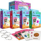 Star Right 4'lü Flash Kart Seti - Sayılar, Alfabeler, İlk Kelimeler, Renkler ve Şekiller - K Öncesi - K için Halkalı Değerli Paket Flash Kartlar
