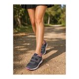 STAR STEP Kadın Füme Pembe Cırtlı Günlük Konforlu Casual Rahat Hafif Yumuşak Kaymaz Rahat Taban Fileli Sneaker Spor Ayakkabı Günlük Kullanıma Uygundur