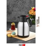 Star Termos 2 Litre Çift Kat Paslanmaz Çelik Termos ( Piknik Kamp Outdoor Ofis Otel Kafe Okul ) - 2,2 lt - Siyah
