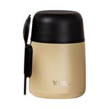 Star Termos Thermbox 500 ml Paslanmaz Çelik Yemek Termosu & Mama Termosu - KREM | 8 saat sıcak - 12 saat soğuk - 24 saat buz - Siyah