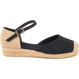 Star Tombis Elişi Hasır Jüt Bantlı Günlük Kadın Espadril Handmade - Siyah