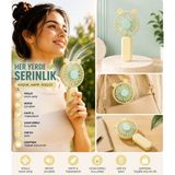Star Toys Mini Şarjlı El Fanı USB Şarjlı Taşınabilir Sessiz El Tipi Vantilatör Pembe - Açık Sarı