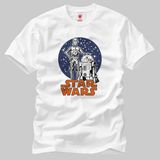 Star Wars: C3po R2d2 Erkek Tişört - Beyaz