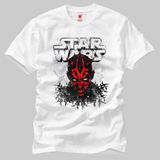 Star Wars: Darth Maul Stencil Erkek Tişört - Beyaz