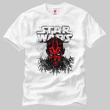 Star Wars: Darth Maul Stencil Erkek Tişört - XL - Beyaz