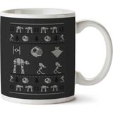Star Wars Imperial Vehicles Christmas Knit Pattern Iki Tarafı Baskılı Kupa Bardak