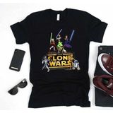 Star Wars Klon Savaşları Jedi Savaşçıları Tişörtü - Siyah - M