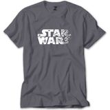 Star Wars Logo 2 Gri Tişört - XL