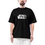 Star Wars Logo 2 Oversize Siyah Tişört - M