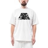 Star Wars Logo 3 Oversize Beyaz Tişört - M