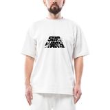 Star Wars Logo 3 Oversize Beyaz Tişört - XL