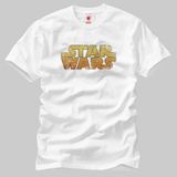 Star Wars: Logo Grunge Erkek Tişört - M - Beyaz