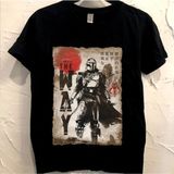 Star Wars Mandalor Japon Boyama tişört - Siyah