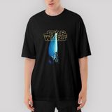 Star Wars Sword And Logo Oversize Siyah Tişört