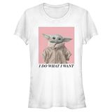 Star Wars: The Mandalorian Baby Yoda Kadın Bisiklet Yaka T-Shirt Beyaz L