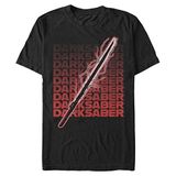 Star Wars: The Mandalorian Darksaber Yazılı Erkek Bisiklet Yaka T-Shirt Siyah S