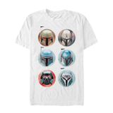 Star Wars: The Mandalorian Miğferler Erkek Bisiklet Yaka T-Shirt Beyaz S