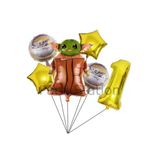Star Wars Yoda 1 Yaş Altın Rakam Balon Set Yıldız Savaşları Yoda Konsept Doğum Günü Balon Set