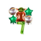 Star Wars Yoda 7 Yaş Yeşil Rakam Balon Set Yıldız Savaşları Yoda Konsept Doğum Günü Balon Set