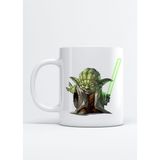 Star Wars Yoda Baskılı Porselen Kupa Bardak - Beyaz - 300 cc