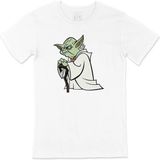 Star Wars Yoda Cep Logo Tasarımlı Beyaz Tişört - XL