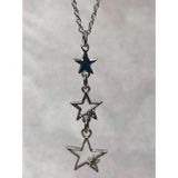 Star Yıldız 3 lü Gotik Gümüş Kolye