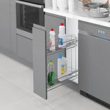 Starax 25 cm Krom Modül Çift Açılım Frenli Sağ Gizli Raylı Deterjanlık Şişelik