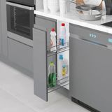 Starax 25 cm Krom Modül Gizli Raylı Tek Açılım Frenli Sağ Deterjanlık