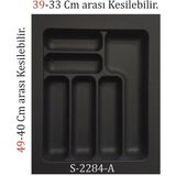 Starax Çekmece İçi Plastik Kaşıklık Antrasit S-2284-A Antibakteriyal - 39 x 49 cm