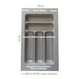 STARAX S-2282-g Çekmece Içi Plastik Kaşıklık Gri En:29-24 D:49-40 Cm Arası Kesilir 5 Göz