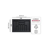 STARAX S-2288-GP ÇEKMECE İÇİ ANTİBAKTERİYEL KAŞIKLIK GRİ EN:64-58 D:49-40 CM ARASI KESİLİR-70LİK MODÜL