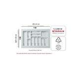 STARAX S-2288-WP ÇEKMECE İÇİ ANTİBAKTERİYEL KAŞIKLIK BEYAZ EN:64-58 D:49-40 CM ARASI KESİLİR-70LİK MODÜL