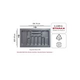 STARAX S-2289-GP ÇEKMECE İÇİ ANTİBAKTERİYEL KAŞIKLIK 80LİK MODÜL GRİ EN:74-68 D:49-41CM ARASI KESİLİR