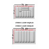 STARAX S-2289-WP ÇEKMECE İÇİ KAŞIKLIK/KEPÇELİK 80LİK MODÜL BEYAZ EN:74-68 D:49-41CM ARASI KESİLİR