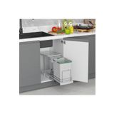 STARAX S-2391 Gri Teleskopik Raylı Plastik Gövde Çöp Kovası 16+1 Lt (17 Lt)