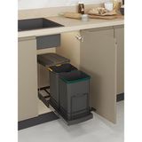 Starax S-2392-a Teleskopik Raylı Plastik 12+12 L Antrasit Çöp Kovası