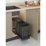 Starax S-2392-A Teleskopik Raylı Plastik 12+12 Lt. Antrasit Çöp Kovası