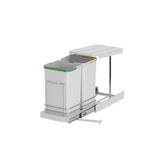 STARAX S-2392 Gri Teleskopik Raylı Plastik Gövde Çöp Kovası 12+12 Lt (24 lt)