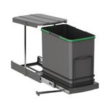 Starax S-2571-A Teleskopik Raylı Plastik 24 lt Antrasit Çöp Kovası