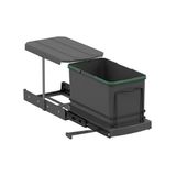 Starax S-2573-a Teleskopik Raylı Plastik 16 L Gri Çöp Kovası