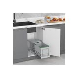 STARAX S-2573 Teleskopik Raylı Tezgah Altı Dolap Içi Sürgülü Çöp Kovası 16 Lt 2 Yıl Garantili