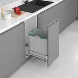 Starax S-2583-G Kapağa Monte Zemin Bağlantılı 35 Litre Gri Çöp Kovası