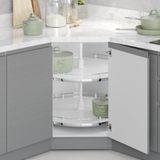 Starax S-3134-C 4/4 Krom 60 cm Ahşap Tablalı Klasik Döner Sepet Takımı