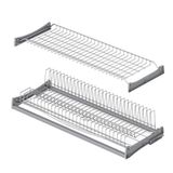 Starax S-5162 Krom 90 cm Alüminyum Profil Tepsili Tabaklık Bardaklık Set